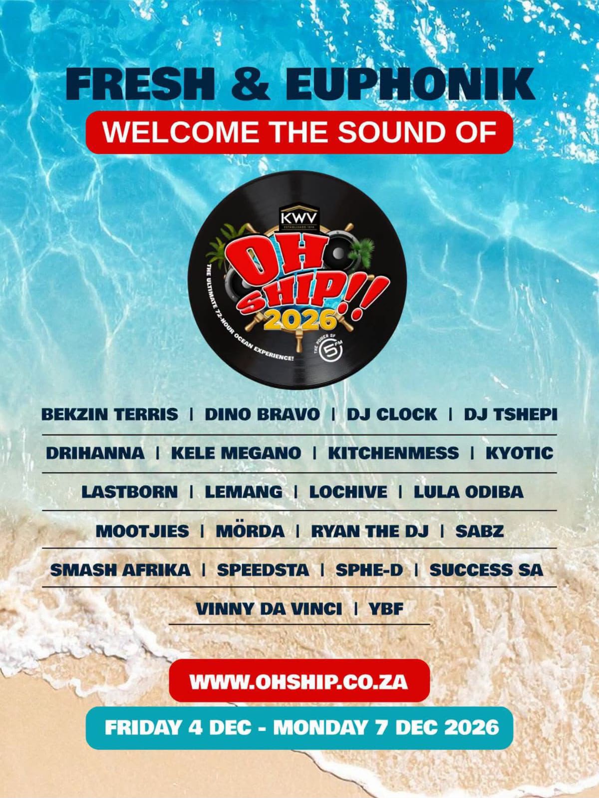 Oh Ship!! 2026 lineup flyer featuring Sphe-D